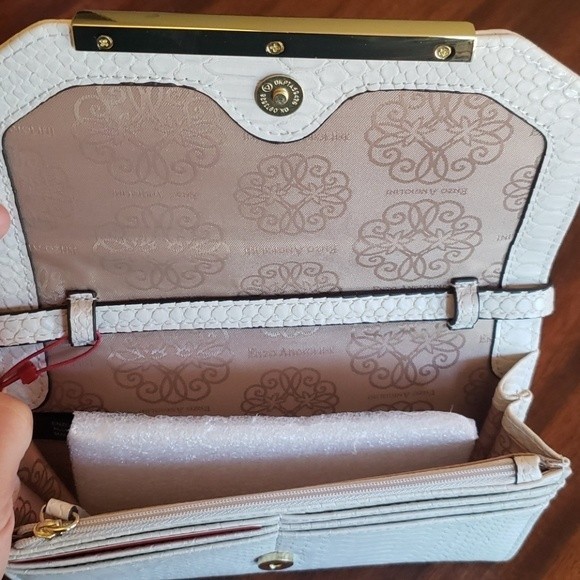 NWT Enzo Angiolini faux snake skin crossbody wallet vegan snake skin - Picture 2 of 9